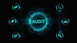 © Masha Stock - Business, Technology, Internet and network concept. Audit business and finance concept. Glowing neon background, Motion graphics of '18+' concept. 4k