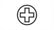 © khaerul - Simple black medical cross symbol in a circle on white background.