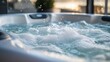 © Harry - A serene hot tub with bubbling water on a peaceful evening