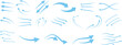 © Graphics Things - Air flow arrows set. Set of blue arrow showing wind air flow. Vector set of air flow arrows. Blue air flow arrows showing wind circulation and ventilation. Set of blue arrows showing cold air arrows.