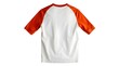 © Atallal Annas - T-Shirt Mockup Design on White Background with Orange Sleeves from Rear Viewpoint