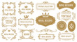 © dzulvikar - Vintage collection labels and badges with royal reserve emblems and ornate frames in a luxurious gold tone design