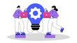© SyahCreation - Team collaborating on a business idea around a large light bulb