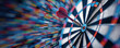 © Atchariya63 - Dart target bullseye success focus accuracy motion blur dartboard game Dart hitting bullseye symbolizing success focus and accuracy with colorful