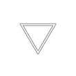 © palm - A simple, clean, outline vector graphic of a downward pointing triangle, symbolizing caution or direction