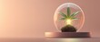 © Tetiana - Green plant growing in a clear dome, symbolizing renewable energy and eco friendly innovation on a soft background.