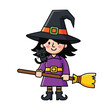 © accesz - A cartoon witch with cat