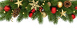 © PP Creative - Festive christmas tree branch with ornaments and decorations isolated on transparent background for holiday and seasonal designs