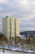 © a40757se - Apartment building with balconies and blue sky