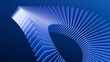 © MaxFrost - A circle made of blue plastic rectangle shapes. 3d rendering.