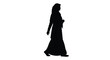 © Mithon - Silhouette of a woman walking viewed from the side in a dark tone