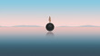 © master1305 - Graphic composition woman standing on sphere over water horizon. Concept of balance, self control, personal growth, lifestyle branding, creative marketing visuals and inspirational business concepts.