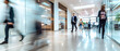 © petrrgoskov - Wide angle shot of people moving inside an insurance office, showing client activity, service workflow and modern corporate interior during a typical business day.