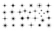 © MstLiza - Black star sparkle stencil vector set shining sky elements