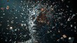 © Asawin - A surreal depiction of a person's head dissolving into fragments, symbolizing fragmentation or the effects of mental distress. The person's face remains visible, despite the dissolution