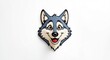 © The 2R Artificiality - Cheerful wolf head art in cartoon form set against a bright white surface