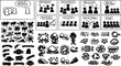 © Nazmul Karim Sakib - Simple Black and White Icon Set: Business Teamwork, Explosions, Banners, and Environmental Symbols