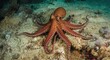 © NeuralNiche - Japanese common octopus hunting for crustaceans on seabed