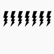 © Sher vectors - Dynamic array of bold black lightning bolt symbols embodying powerful energy and swift electrical charge, ideal for graphic design projects seeking impactful visual elements