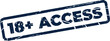 © Mahmud - Grunge rubber stamp impression displaying 18+ ACCESS text, indicating age restricted entry with a worn effect