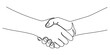 © Somit - Continuous one line drawing of business men shaking hand to deal digital transaction. one line Art icon drawing vector