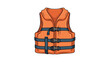 © Ophelia - Vibrant orange life jacket with buckles on white background for safety design