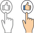 © Graphicdsrv - Hand touching thumbs up like button icon, social media feedback and approval concept vector illustration