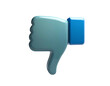 © Ari - 3D thumb down symbol with blue and teal glossy finish