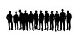 © Reema - Silhouettes Group of Casual People in a Row .Diverse group of male and female business people silhouettes standing vector illustration
