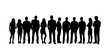 © Reema - Silhouettes Group of Casual People in a Row .Diverse group of male and female business people silhouettes standing vector illustration