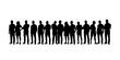 © Reema - Silhouettes Group of Casual People in a Row .Diverse group of male and female business people silhouettes standing vector illustration