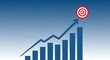 © abdul - Visual representation of continuous business growth strategy involving upward trending bar charts demonstrating achievement of the ultimate organizational performance goal