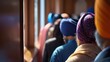 © Diego - Sikh people wearing turbans participating in worship