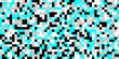 © Abu Bokkor Siddique - Censored pixel of color shape background, an abstract digital artwork features a chaotic arrangement of pixelated squares in shades of black gray and vibrant cyan creating a glitch effect.