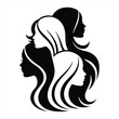 © ABUBOKKOR - Elegant Woman Silhouette with Long Hair Vector,Beauty Salon Female Profile Logo Design,Stylish Wavy Hair Woman Silhouette Art,Modern Hair Salon Branding Vector Illustration.