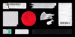 © SergeyBitos - Blank Paper Labels and Torn Stickers Set on Black. Set of blank paper labels, torn barcode stickers, price tags with a crumpled effect, peeled edges, or partially torn. High-quality Photos