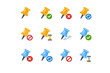 © elena - Completed image unpin started simple failed retried generation pin pending icon state