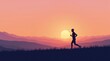 © Roman - Silhouette of a man running in the mountains at sunset