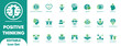 © OutlineLab - Positive Thinking editable solid Icon Set.brain,empathy,courage,gratitude,integrity,mental,determination,optimism,loved,and vector.