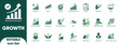 © OutlineLab - Growth editable solid icon set.improvement,grow,increase,chart,gain,and vector.