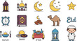 © Frans - Set Ikon Vector Ramadan & Eid Cute Flat Illustration