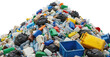 © PNG Creative - A large pile of mixed plastic waste including bottles containers and bags representing refuse and recycling materials pollution garbage trash junk rubbish disposal environmental
