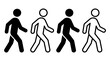 © ImageFusion  - Four stick figures walking in a row, varying in fill color.