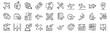 © SkyLine - Set of 30 outline icons related to plane. Linear icon collection. Editable stroke. Vector illustration