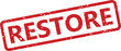 © fatimatz - A rectangular red grunge rubber stamp with the word RESTORE in uppercase letters against a white backdrop