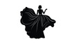 © md - A black silhouette of a woman in a ball gown