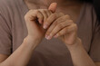© kaew6566 - Close up of woman hands applying moisturizing cream on soft skin. Female person massaging hands for beauty skincare, hygiene, dermatology and wellness treatment concept