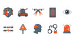 © Kenywanch - Ten distinct security and defense icons arranged in two rows of five