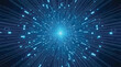 © S.Siam - A blue light explodes in a dark space with digital elements