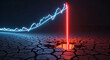 © Aldani - Conceptual 3D Illustration of a Financial Market Crash with Growth Chart Plummeting into Cracked Dry Ground